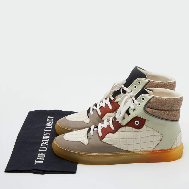مملوكة مسبقًا Balenciaga Multicolor Neoprene and Patent and Leather High Top Sneakers Size 42