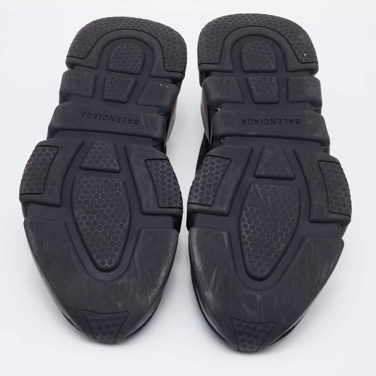 Pre Owned Balenciaga Black Knit Fabric Speed Trainer Sneakers Size 41