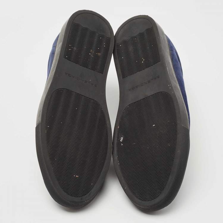 Pre Owned Balenciaga Blue Nubuck Leather Arena Sneakers Size 45