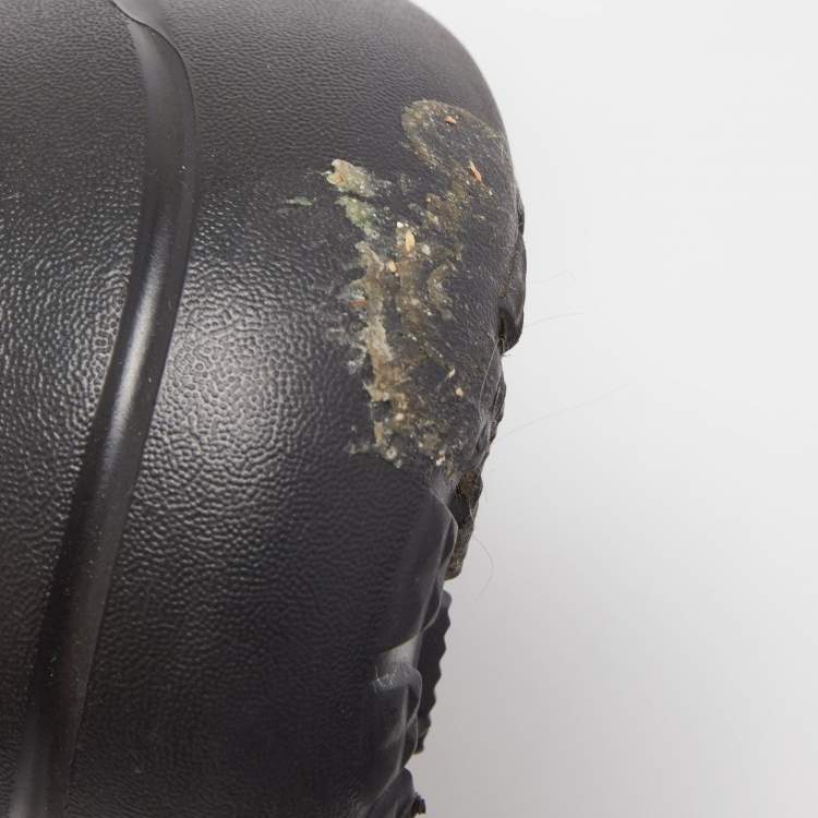 Pre Owned Balenciaga Black Rubber Slide Flats Size 42