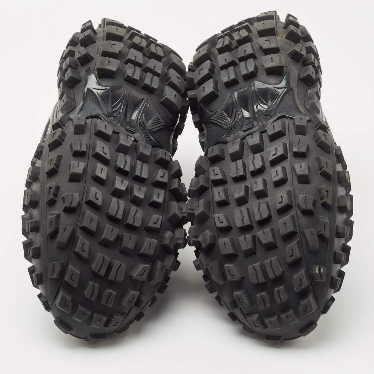 Pre Owned Balenciaga Black Leather and Mesh Defender Sneakers Size 42