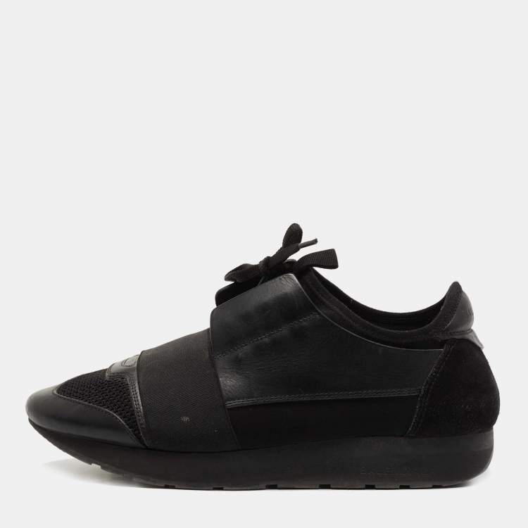 straf Bewijzen Vaak gesproken Balenciaga Black Leather and Fabric Race Runner Sneakers Size 39 Balenciaga  | TLC