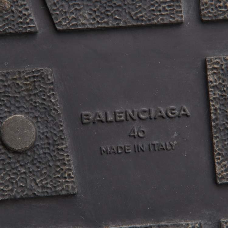 مملوكة مسبقًا Balenciaga Two Tone Patent Leather and Mesh Race Runner Sneakers Size 46
