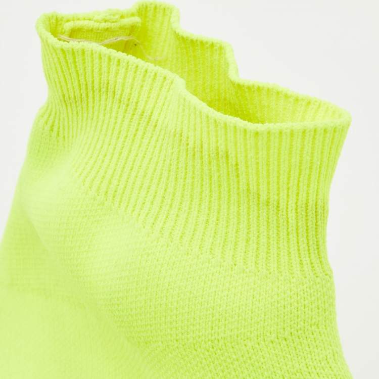 Pre Owned Balenciaga Neon Green  Knit Fabric Speed Slip On Sneakers Size 41
