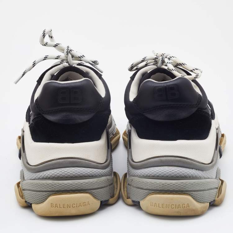 مملوكة مسبقًا Balenciaga Multicolor Suede, Nylon and Leather Triple S Platform Sneakers Size 41