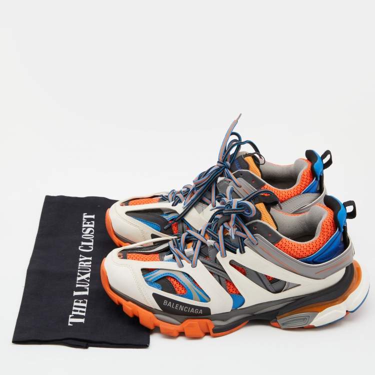 Pre Owned Balenciaga Multicolor Mesh and Leather Track Sneakers Size 42