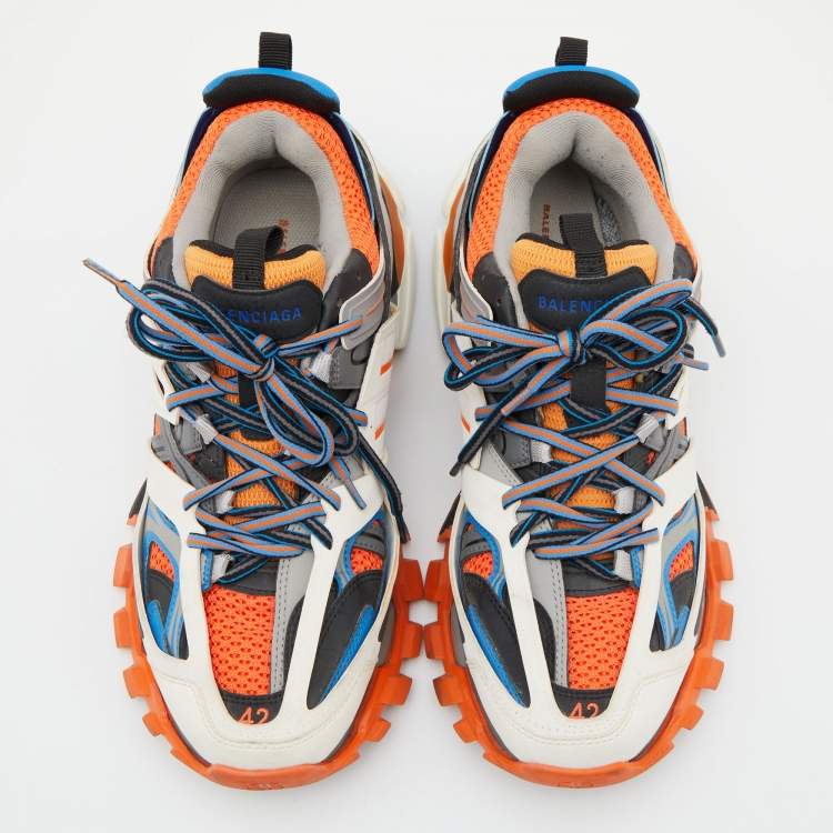 Pre Owned Balenciaga Multicolor Mesh and Leather Track Sneakers Size 42