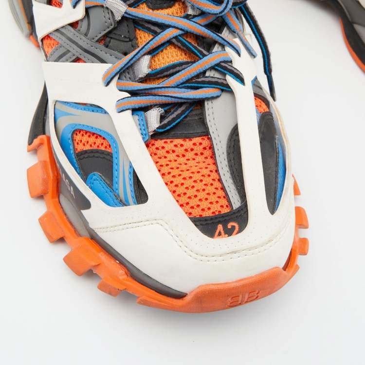 Pre Owned Balenciaga Multicolor Mesh and Leather Track Sneakers Size 42