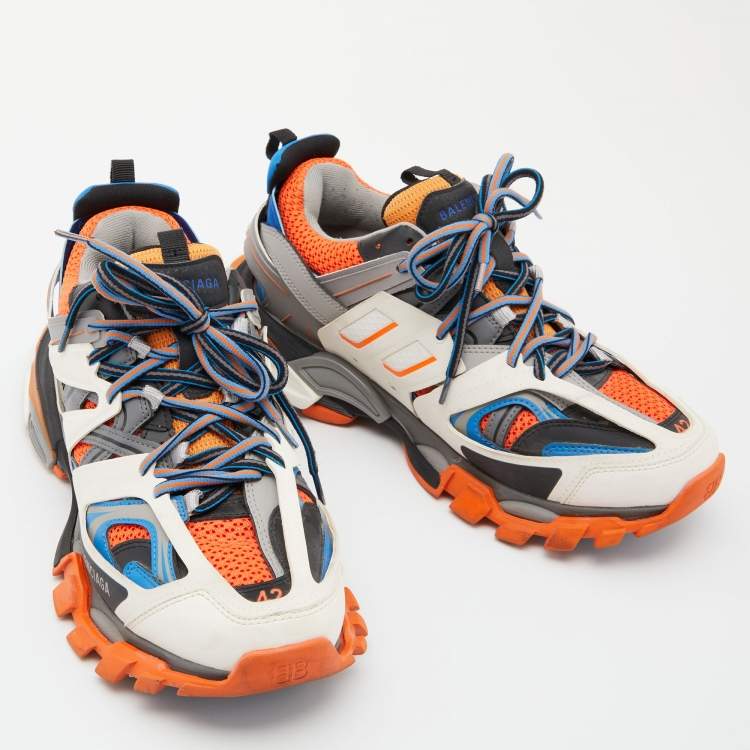 Pre Owned Balenciaga Multicolor Mesh and Leather Track Sneakers Size 42
