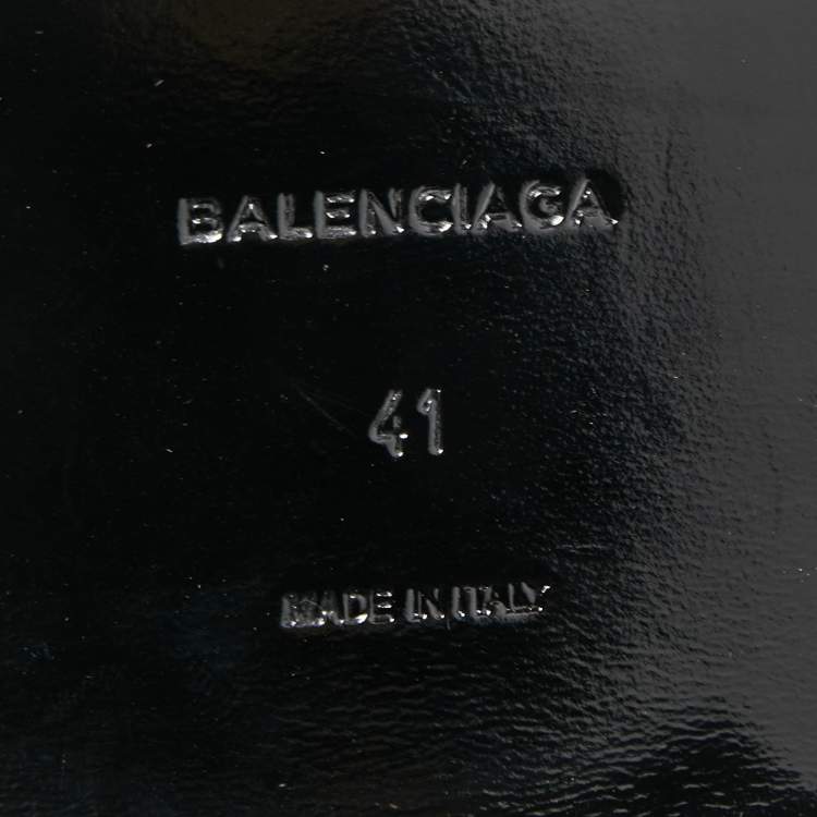 Pre Owned Balenciaga Black Leather Ceinture Buckle Detail Ankle Boots Size 41