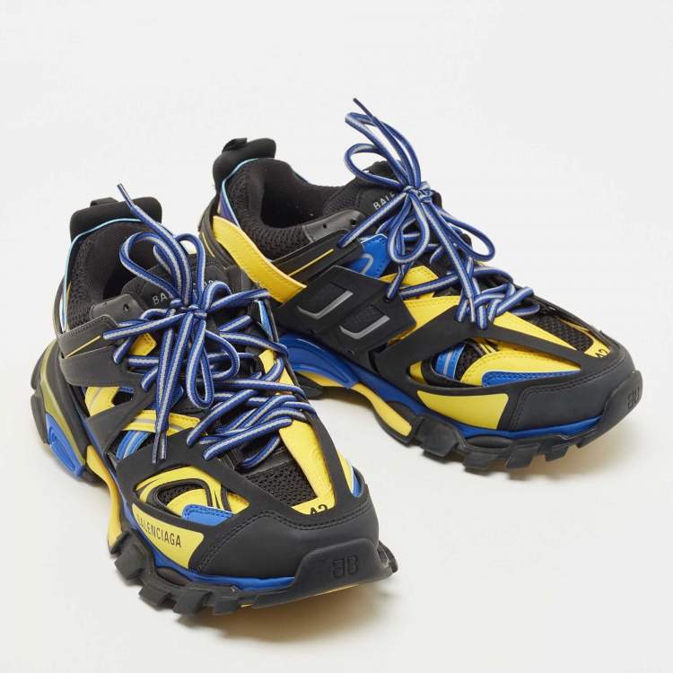 Pre Owned Balenciaga Multicolor Mesh and Leather Track Sneakers Size 42
