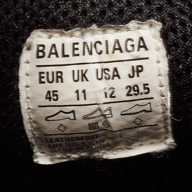 مملوكة مسبقًا Balenciaga Black Leather Triple S Sneakers Size 45