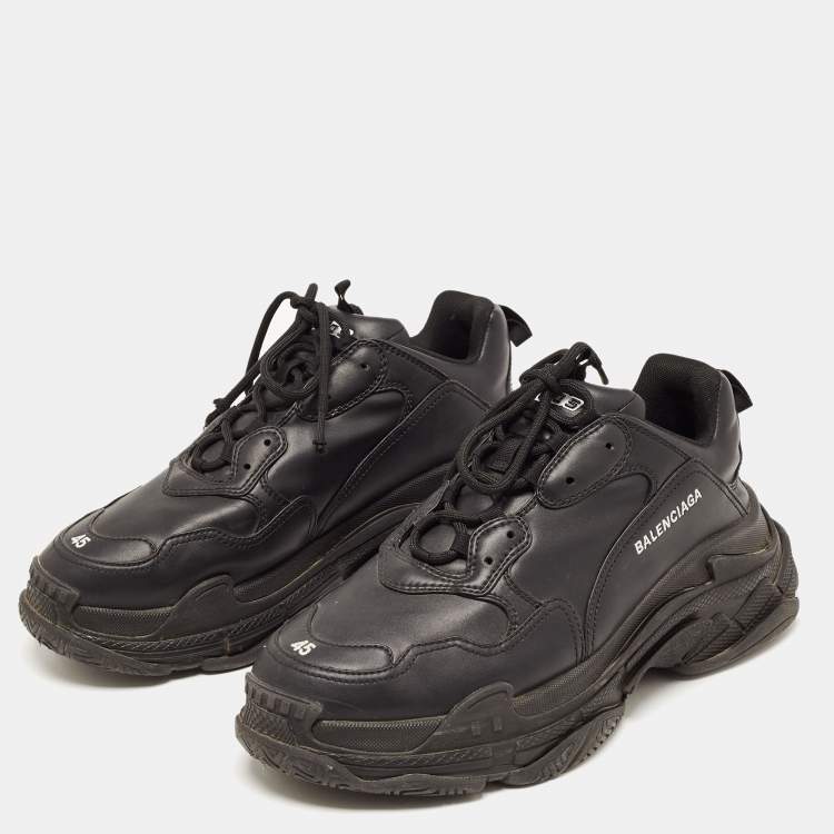 Balenciaga Black Leather Triple S Sneakers Size 45 Balenciaga | TLC
