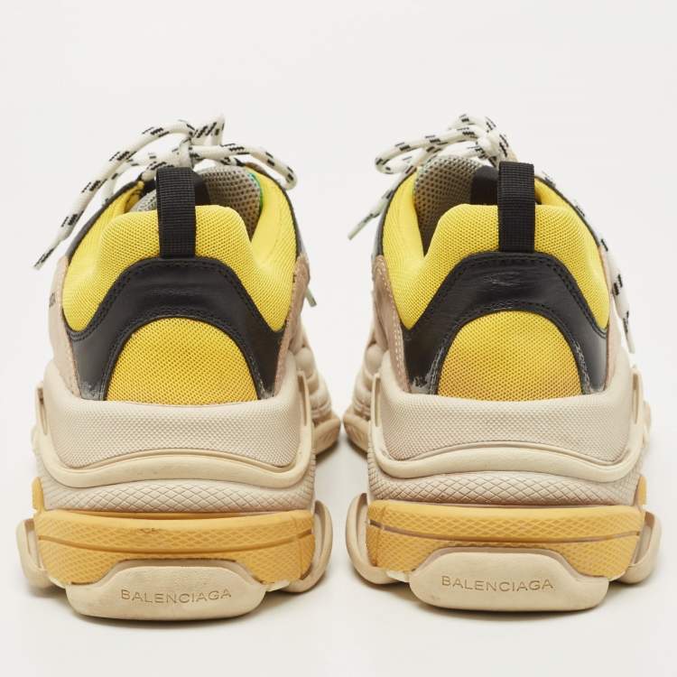 Pre Owned Balenciaga Multicolor Mesh and Leather Triple S Sneakers Size 44