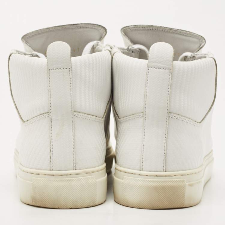 Pre Owned Balenciaga White Leather Arena High Top Sneakers Size 41