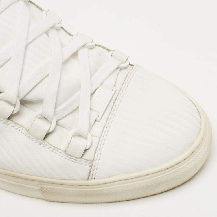 Pre Owned Balenciaga White Leather Arena High Top Sneakers Size 41