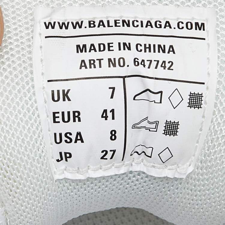 Pre Owned Balenciaga White Rubber and Mesh Track Trainer Sneakers Size 41