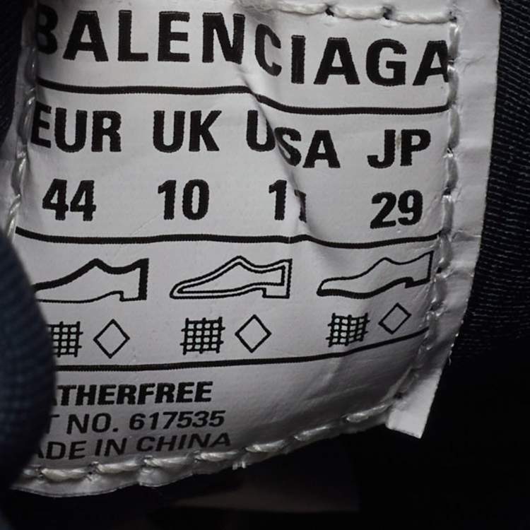 Pre Owned Balenciaga Black/White Rubber and Faux Leather Tyrex Sneakers Size 44