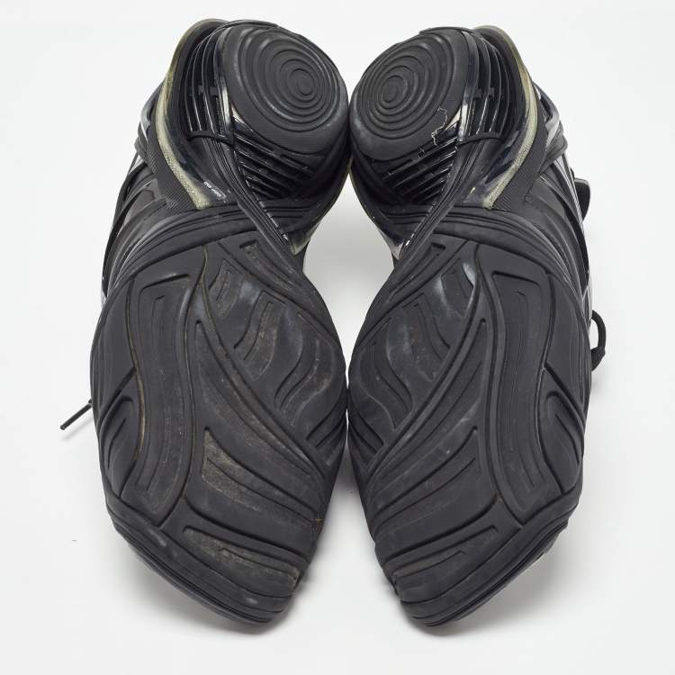 Pre Owned Balenciaga Black Faux Leather and Rubber Tyrex Sneakers Size 44