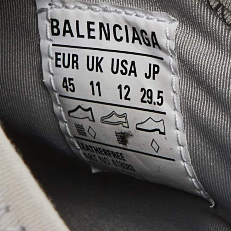 Pre Owned Balenciaga Tricolor Rubber and Leather Track Slides Size 45