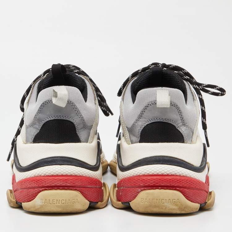 Pre Owned Balenciaga Multicolor Leather and Mesh Triple S Clear Sole Sneakers Size 41