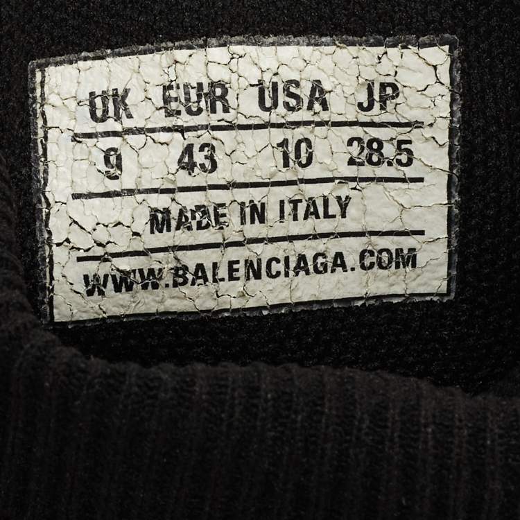 Pre Owned Balenciaga Black Knit Fabric Speed Trainer Sneakers Size 43