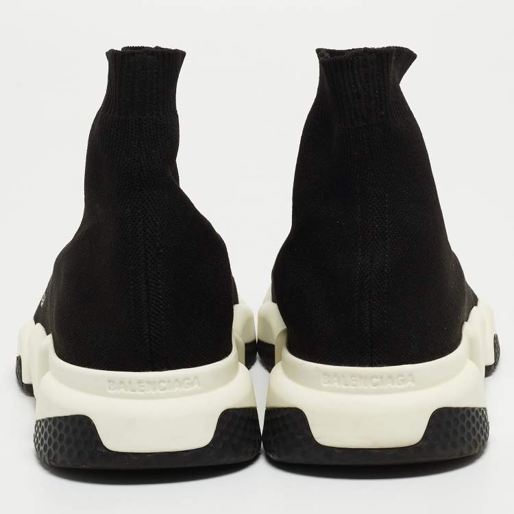 Pre Owned Balenciaga Black Knit Fabric Speed Trainer Sneakers Size 43