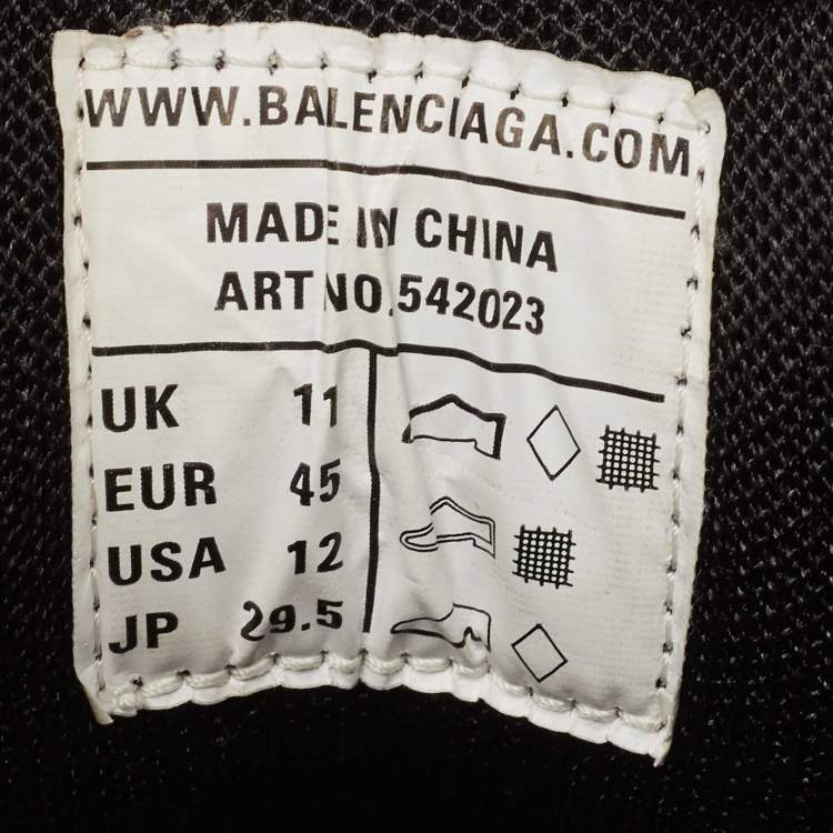 Pre Owned Balenciaga Yellow/Grey Mesh and Leather Track Sneakers Size 45