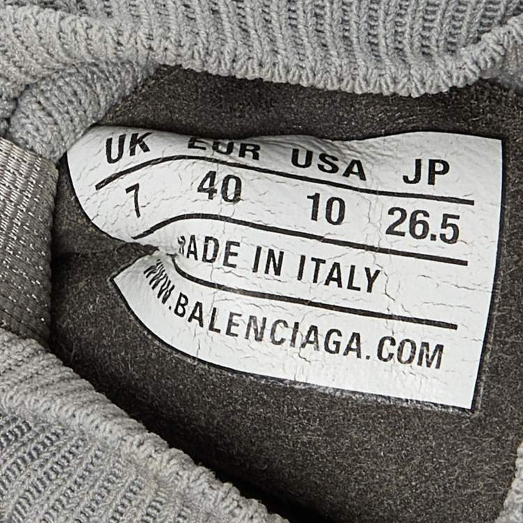 Pre Owned Balenciaga Grey Knit Speed Trainer High Top Sneakers Size 40