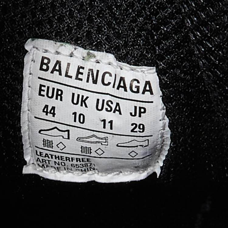 Pre Owned Balenciaga Yellow/Black Faux Leather and Mesh x Pander Sneakers Size 44