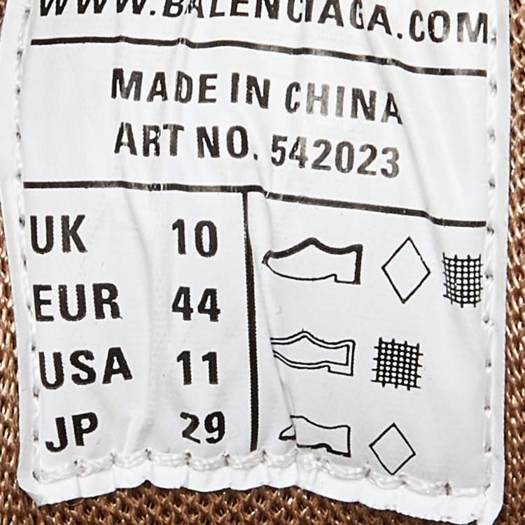 Pre Owned Balenciaga Beige Faux Leather, Rubber and Mesh Track Sneakers Size 44