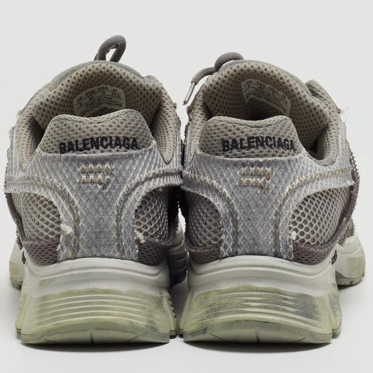 Pre Owned Balenciaga Grey Mesh Low Top Sneakers Size 42