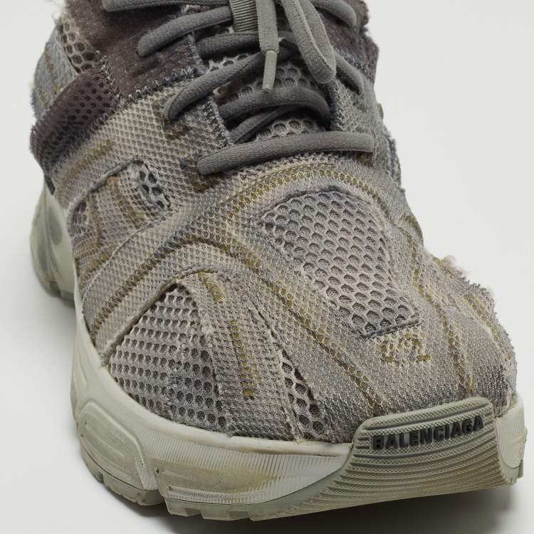 Pre Owned Balenciaga Grey Mesh Low Top Sneakers Size 42