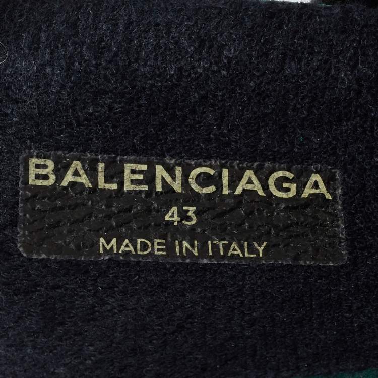 Pre Owned Balenciaga Black Knit Fabric Speed Trainer Sneakers Size 43