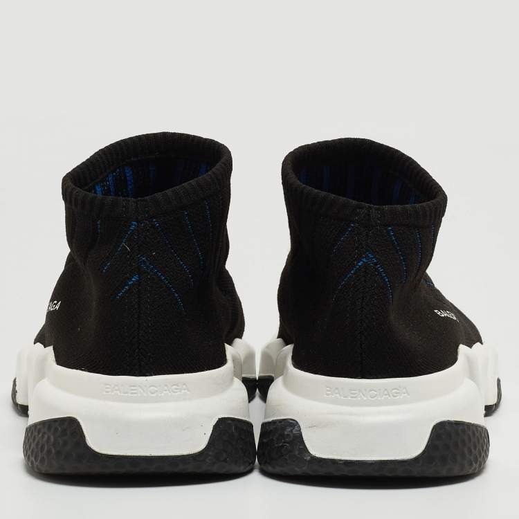 Pre Owned Balenciaga Black Knit Fabric Speed Trainer Sneakers Size 43