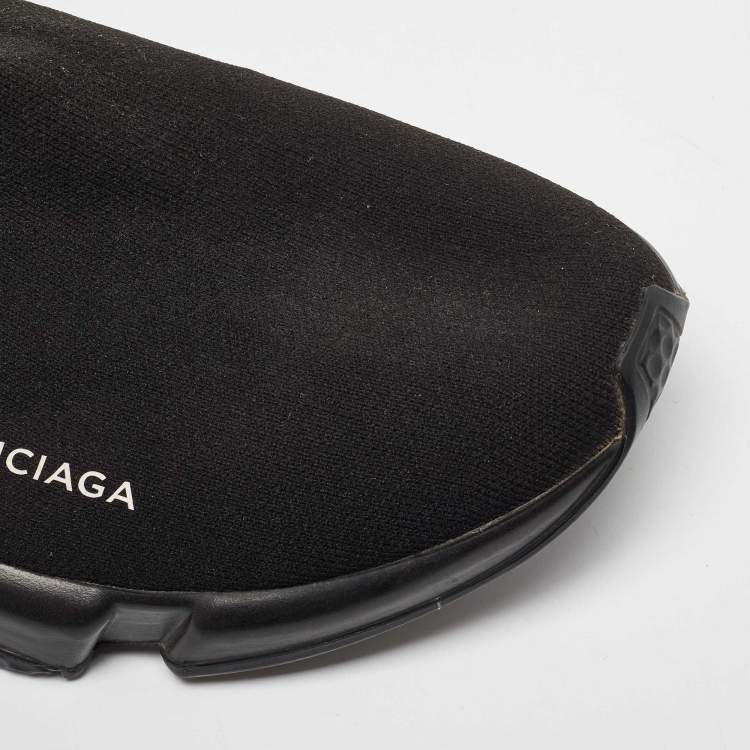 Pre Owned Balenciaga Black Fabric Speed Sneakers Size 42