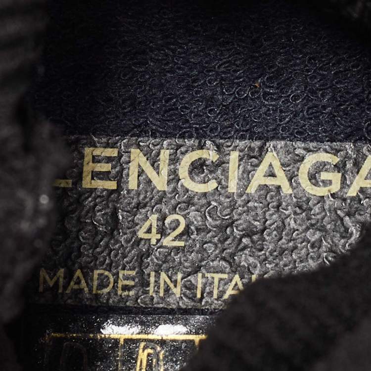 Pre Owned Balenciaga Black Fabric Speed Sneakers Size 42