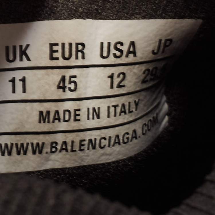 Pre Owned Balenciaga Black Knit Fabric Speed Lace Up Sneakers Size 45