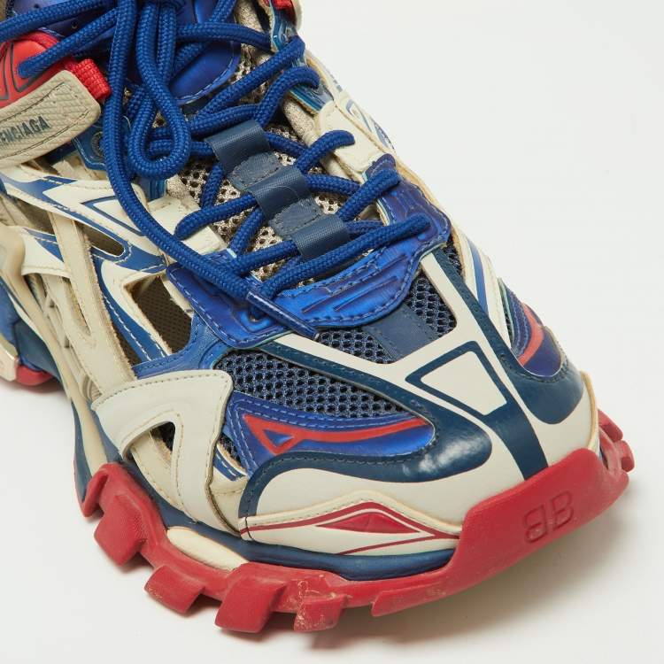 Pre Owned Balenciaga Tricolor Rubber and Mesh Track 2 Sneakers Size 41