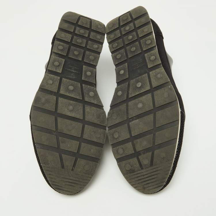 مملوكة مسبقًا Balenciaga Black Mesh,Suede and Leather Race Runner Sneakers Size 45