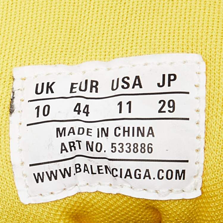 مملوكة مسبقًا Balenciaga Black/Yellow Suede and Nylon Triple S Sneakers Size 44