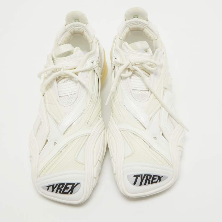 Pre Owned Balenciaga White Rubber and Mesh Tyrex Sneakers Size 42