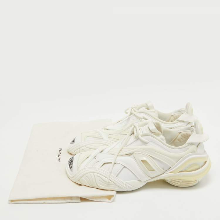 Pre Owned Balenciaga White Rubber and Mesh Tyrex Sneakers Size 42