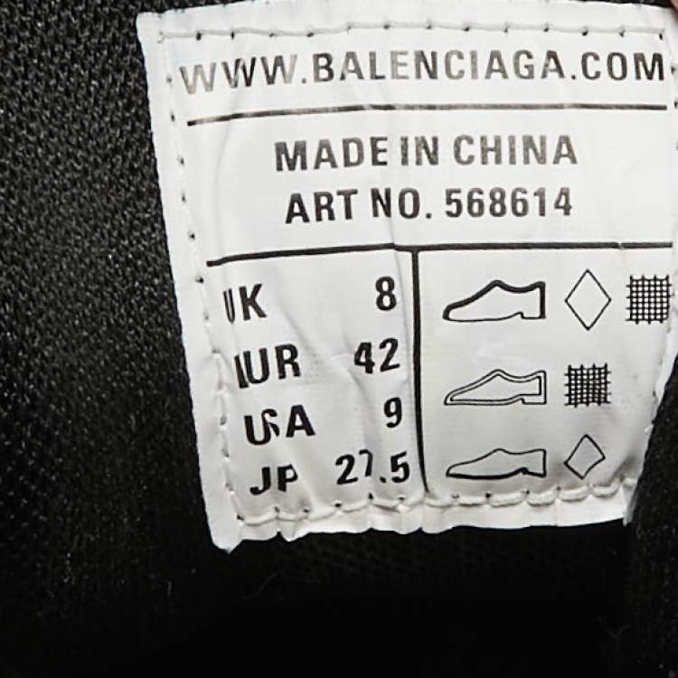 Pre Owned Balenciaga Green Faux Leather and Mesh Track 2 Sneakers Size 42