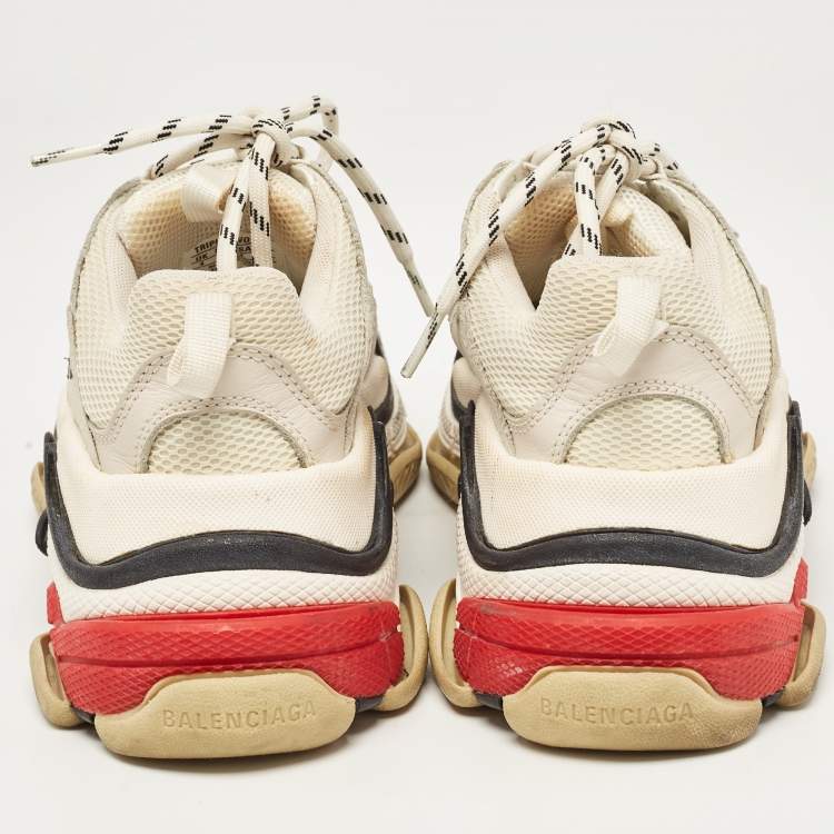 Pre Owned Balenciaga Multicolor Mesh and Nubuck Leather Triple S Low Top Sneakers Size 37