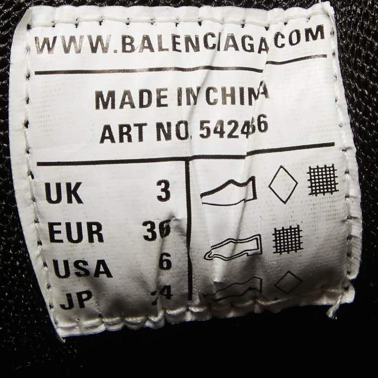 Pre Owned Balenciaga Black Faux Leather and Mesh Track Sneakers Size 36