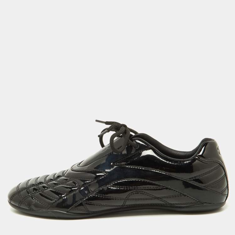 Pre Owned Balenciaga Black Patent Leather Sneakers Size 39