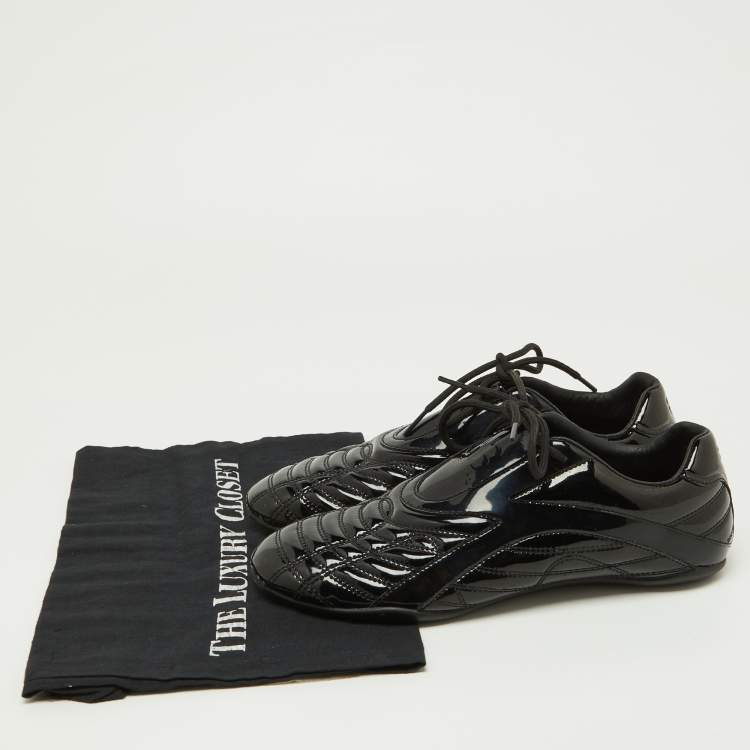 Pre Owned Balenciaga Black Patent Leather Sneakers Size 39