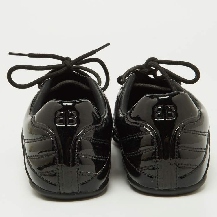Pre Owned Balenciaga Black Patent Leather Sneakers Size 39