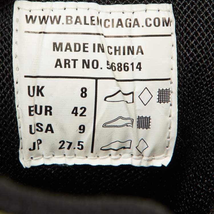 Pre Owned Balenciaga Green Faux Leather and Mesh Track 2 Sneakers Size 42